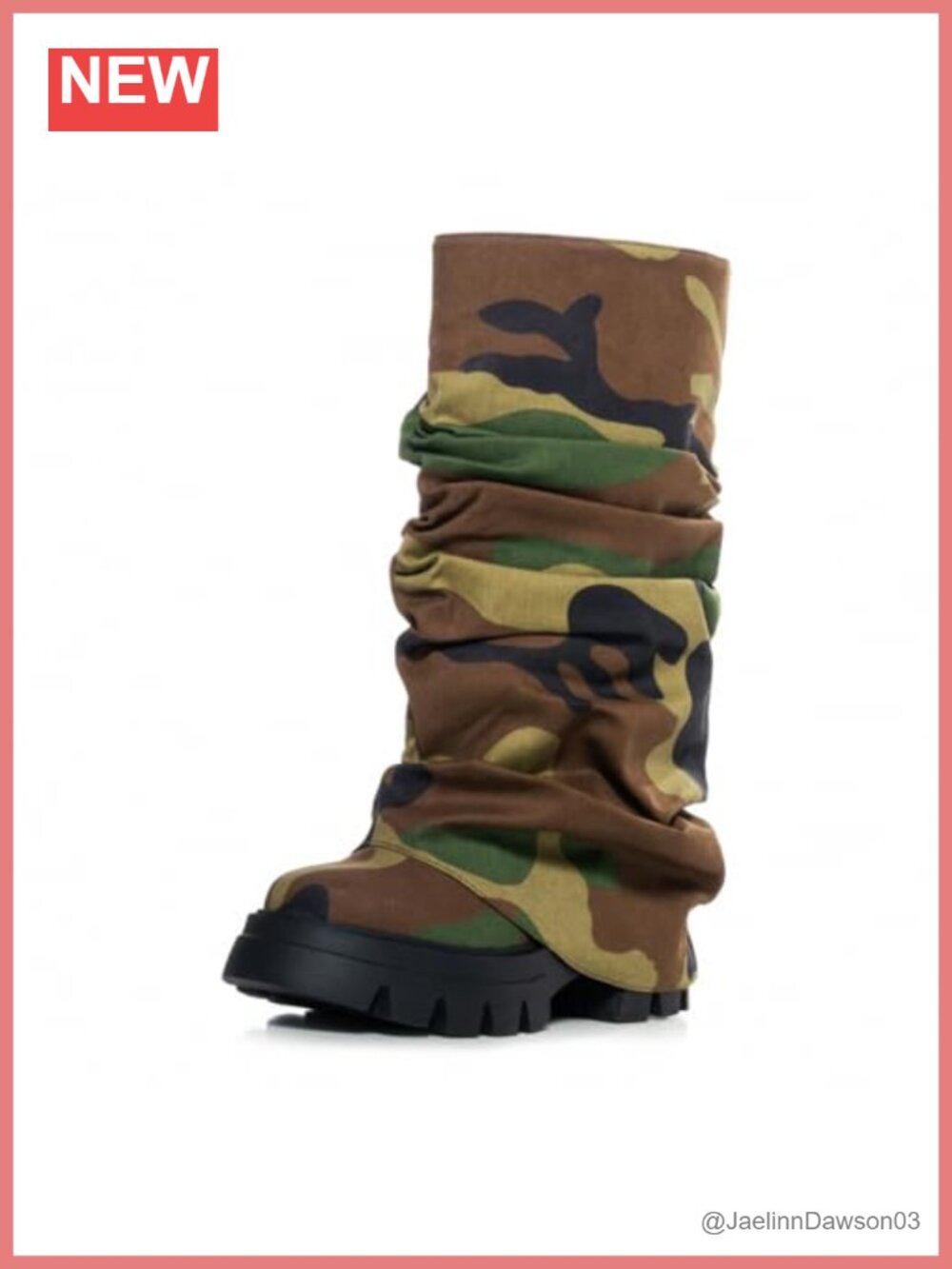Slouchy Fold Over Mid Calf Platform Combat Boots for Women
